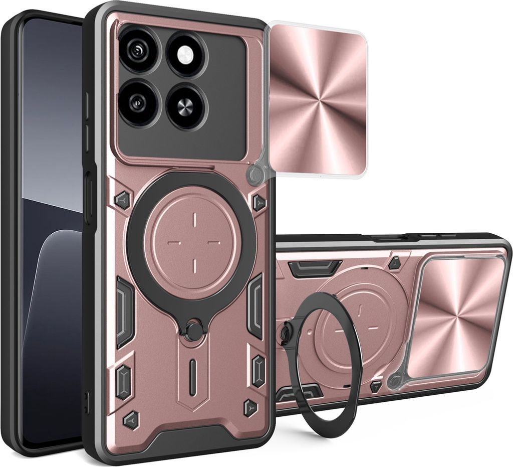 Outdoor Panzer Hülle für ZTE Blade A55 / A35 Handyhülle mit Slide Kameraschutz Ringhalter Bumper in Rosegold
