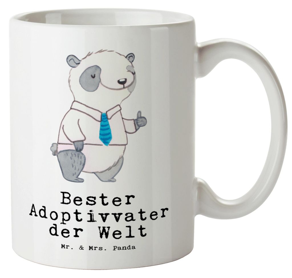 Mr. & Mrs. Panda Pott Panda Bester Adoptivvater der Welt - Weiß - Geschenk, Große Teetasse, Geschenkidee, Adoptiert, Riesenkaffeetasse, Haferl, K...