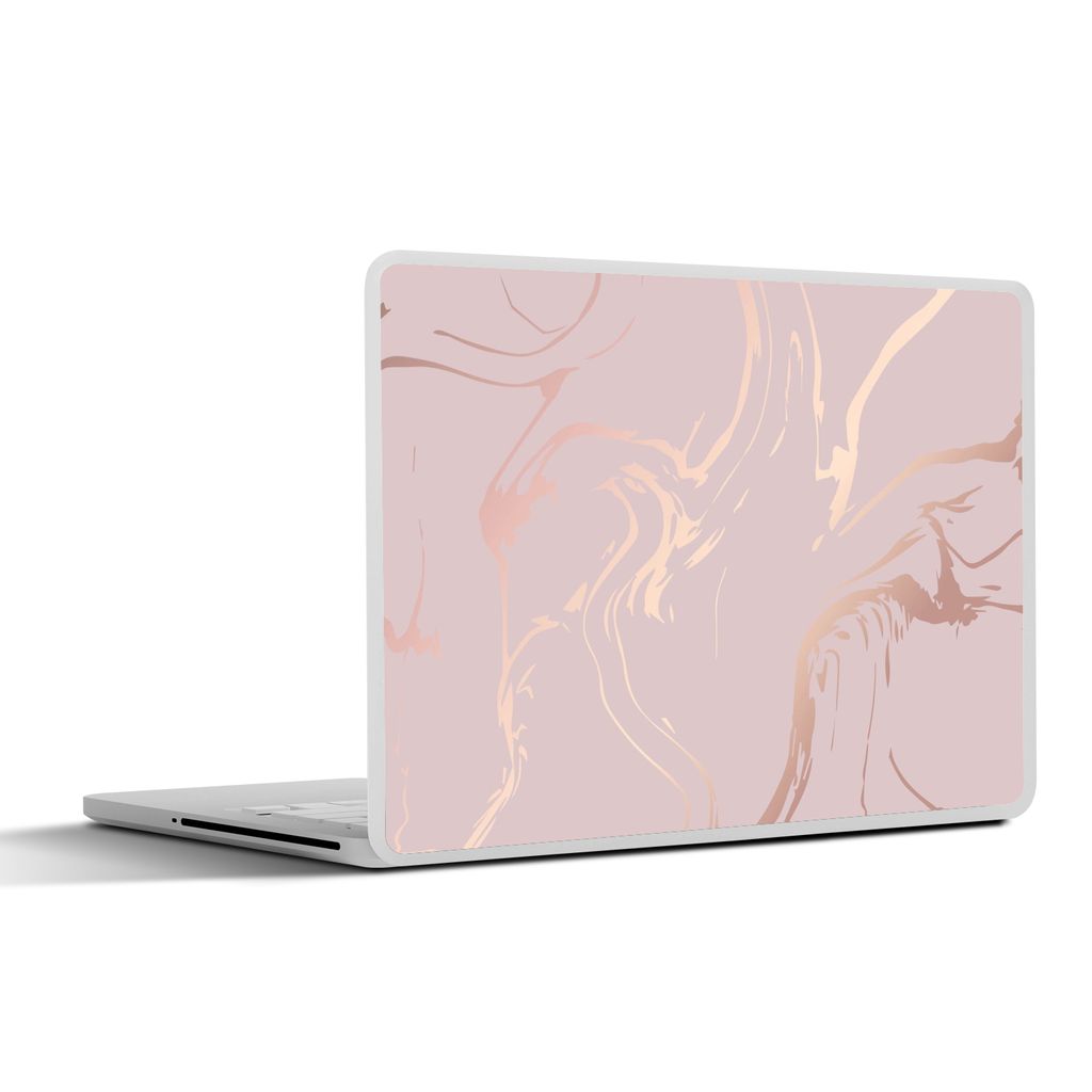 MuchoWow Laptop Aufkleber Sticker Cover Marmor - Roségold - Linie 40x30 cm - Laptop Dekoration - Selbstklebend