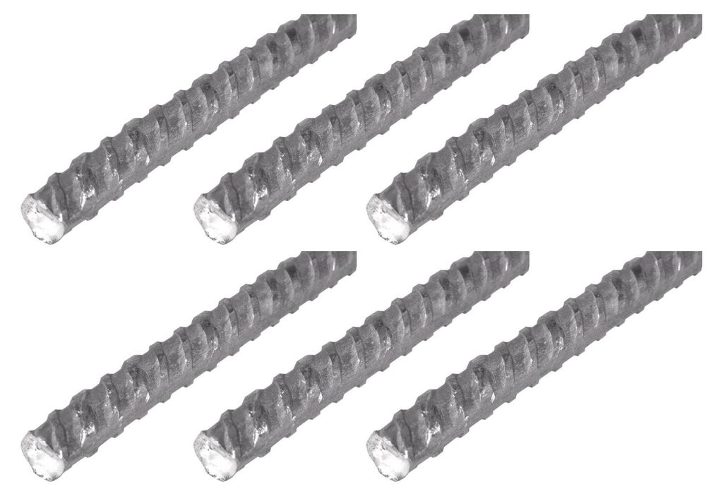Alberts 6 ks žebrované oceli, surová ocel, průměr Ø6 mm, Obrázek produktu 