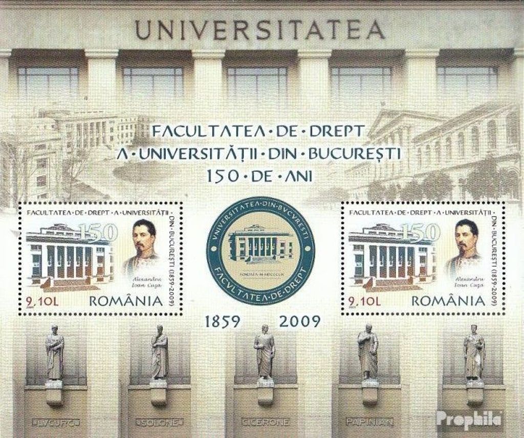 Briefmarken Rumänien 2009 Mi Block455 (kompl.Ausg.) postfrisch juristische Fakultät