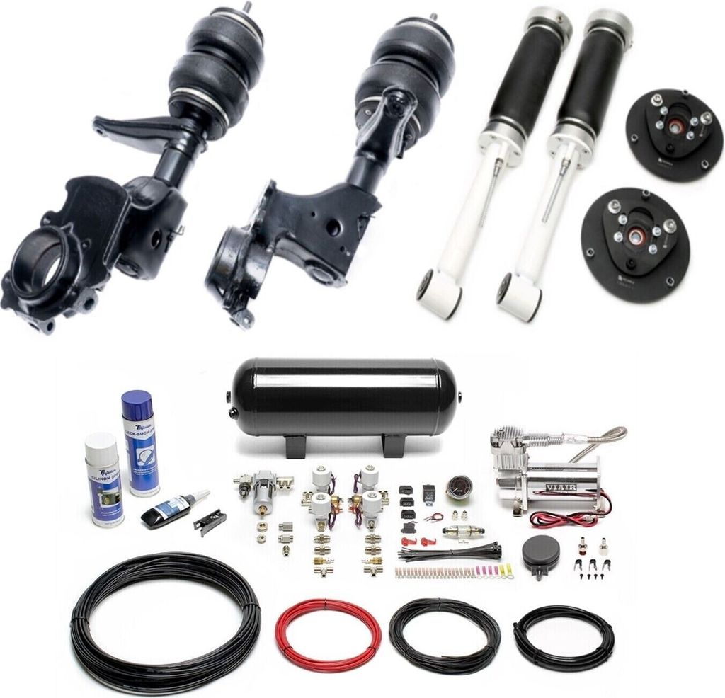 TA Technix Luftfahrwerk + Kompressor Viair Airride schwarz für Audi 100 / 200 44