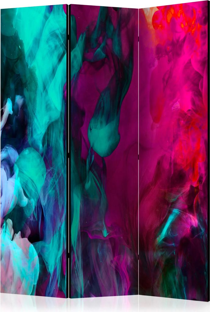 3-teiliger Doppelseitiger Vlies Paravent - Color madness 135x172 cm Abstrakt a-A-0144-z-b