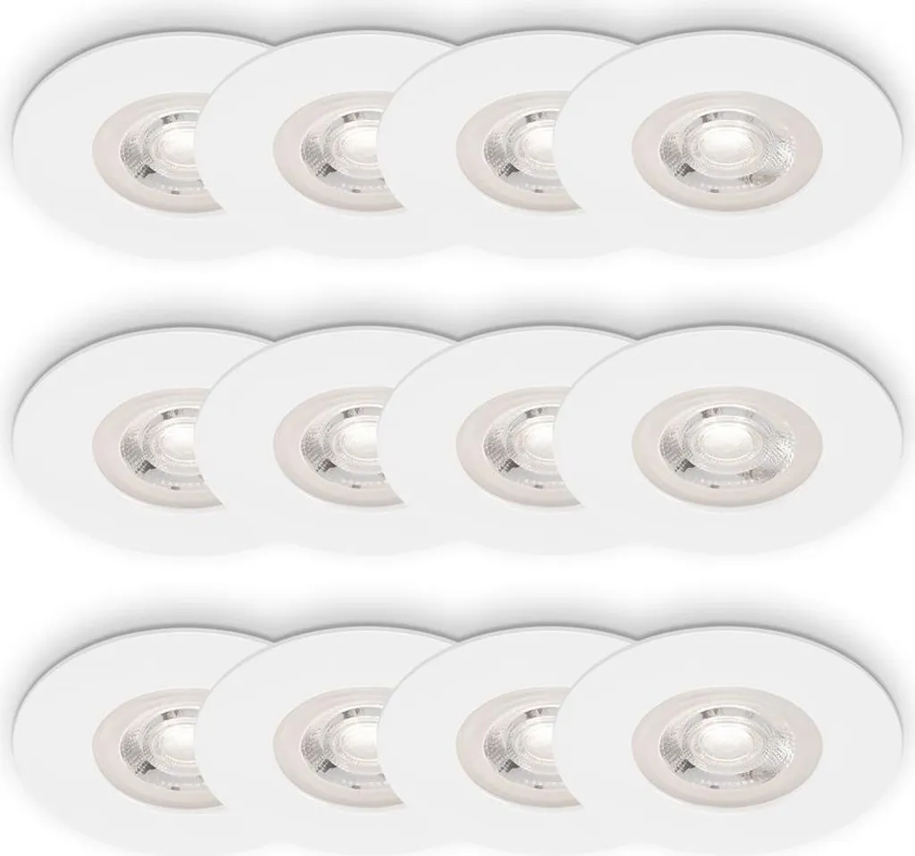 Spots LED encastrables anti-humidité IP44 blanc chaud lot de 12 pour rénovation