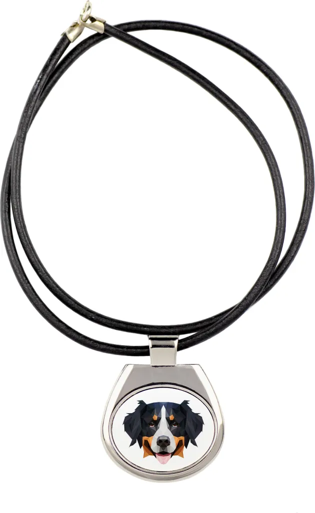 Bovaro bernese, Dürrbächler, Bouvier bernois - Collana con una foto e una scritta geometrica del marchio Art-Dog