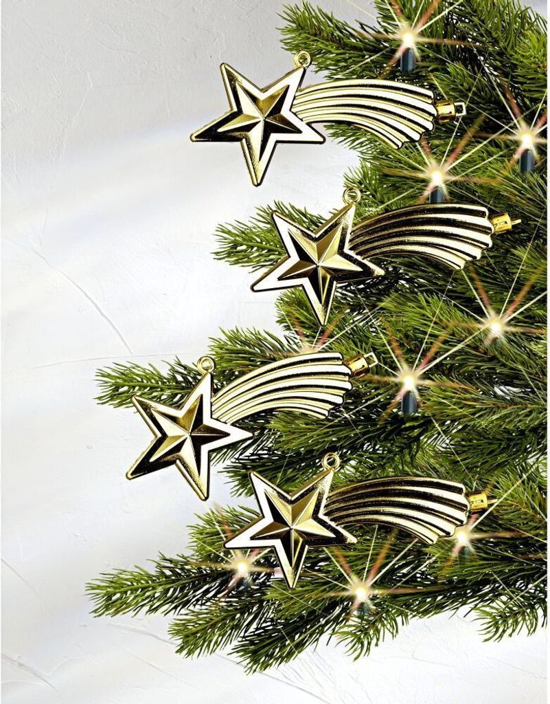 GKA 6 Stück Sternschnuppen Baumschmuck Weihnachtsbaum Produktbild 