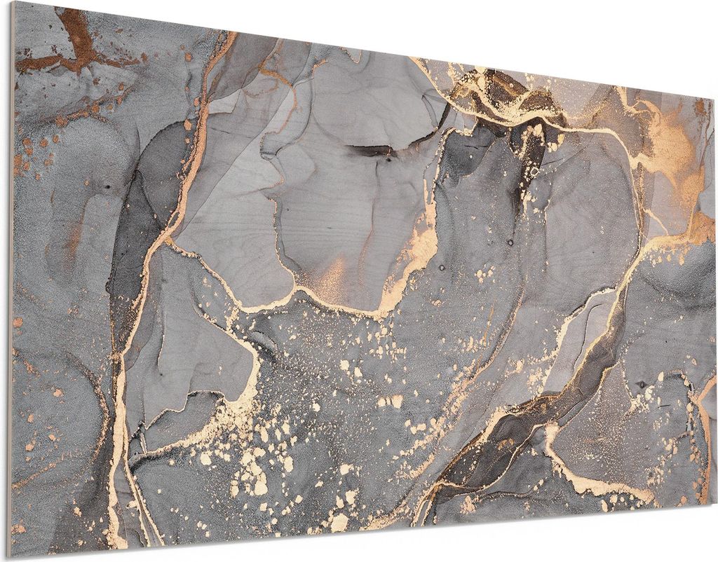 DEQORI Holzbild 100x50 cm 'Elegantes Marmormuster' Bild auf Holz Wandbild Kunstdruck