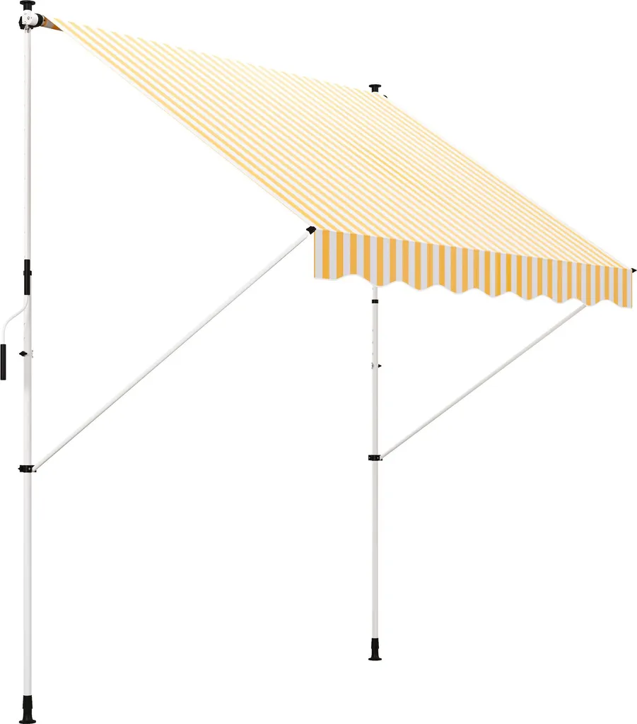 Store Banne 3m Manuel Inclinaison Réglable Toile Anti-UV sans Perçage