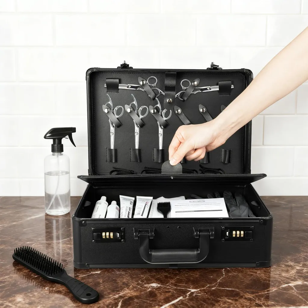 Valise de coiffure professionnelle à compartiments et serrure à code