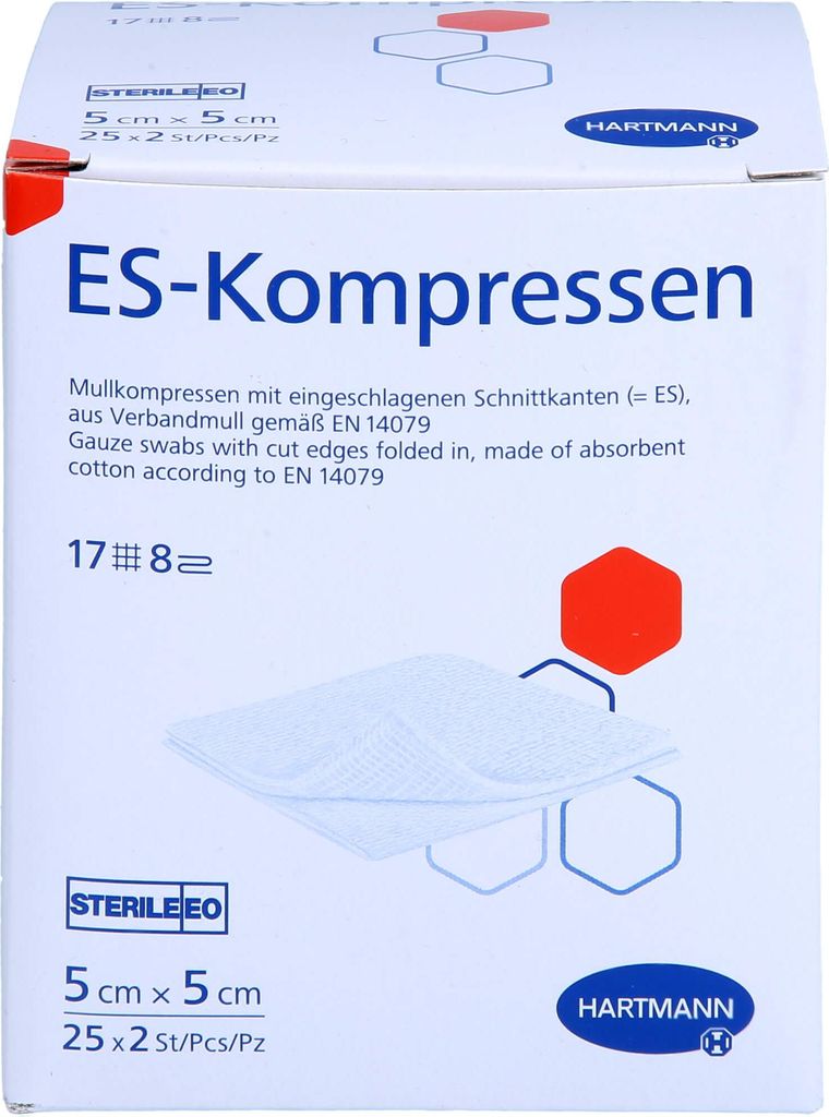 HARTMANN ES-Kompressen steril 5 cm x 5 cm Mullkompressen, Produktbild 