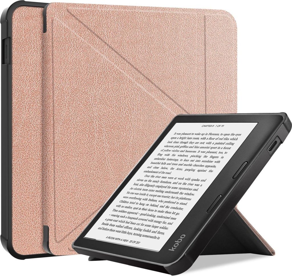Cover für Kobo Libra 2 7 Zoll Tablethülle Schlank mit Standfunktion und Auto Sleep/Wake Funktion in Bronze