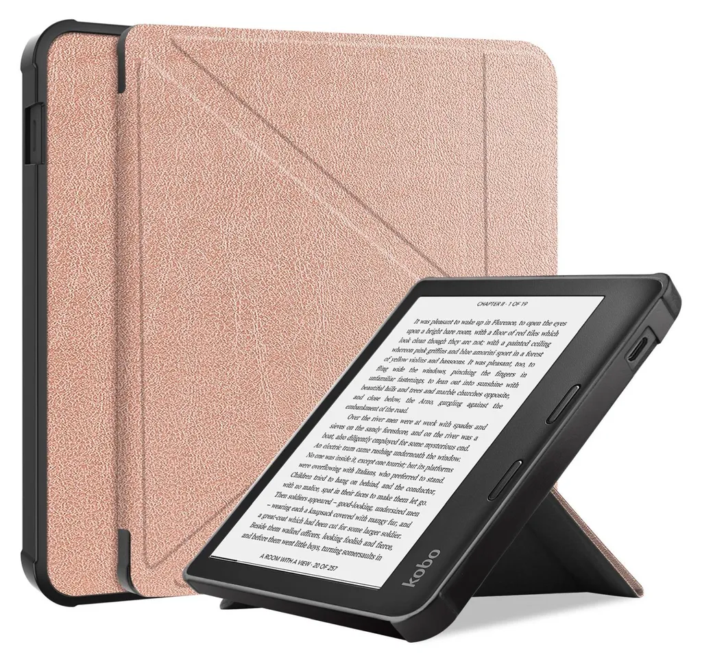 Cover Professionale per Kobo Libra 2 Bronzo | Stand Smart & Sleep Mode