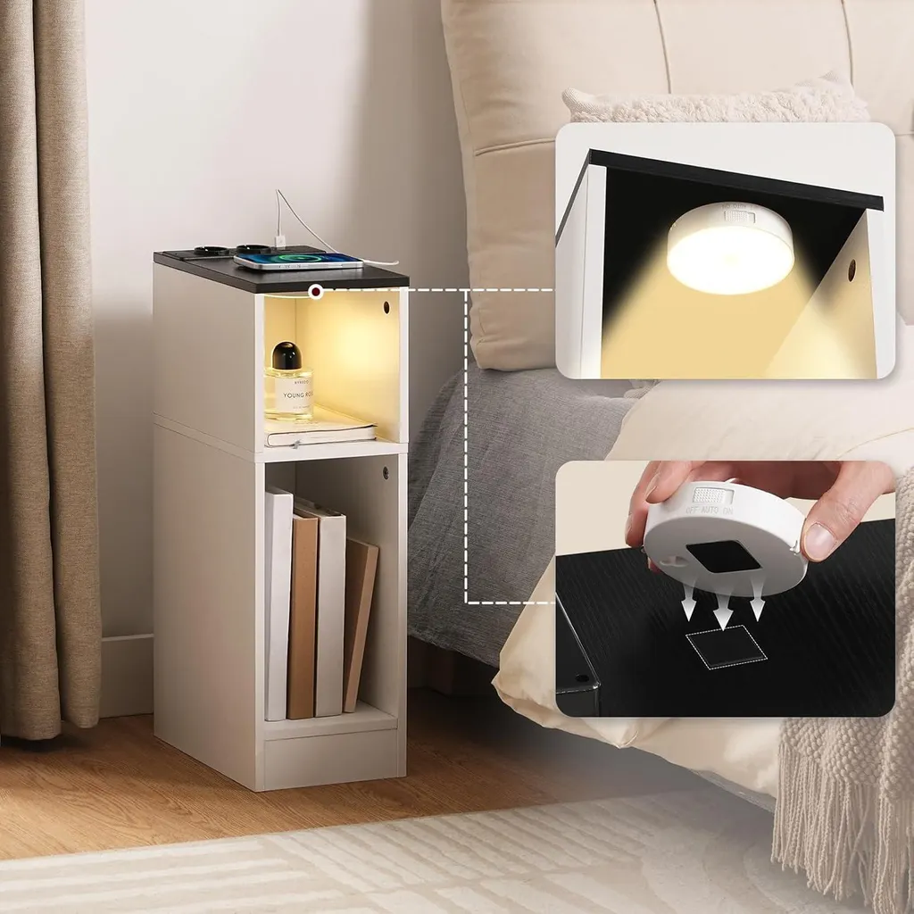 Table basse avec station de recharge USB et éclairage LED intégré - 6