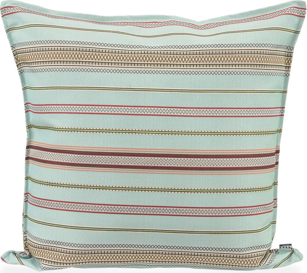 H.O.C.K. Lola Outdoor Kissen mit Biese 70x70cm aqua stripes sun boho