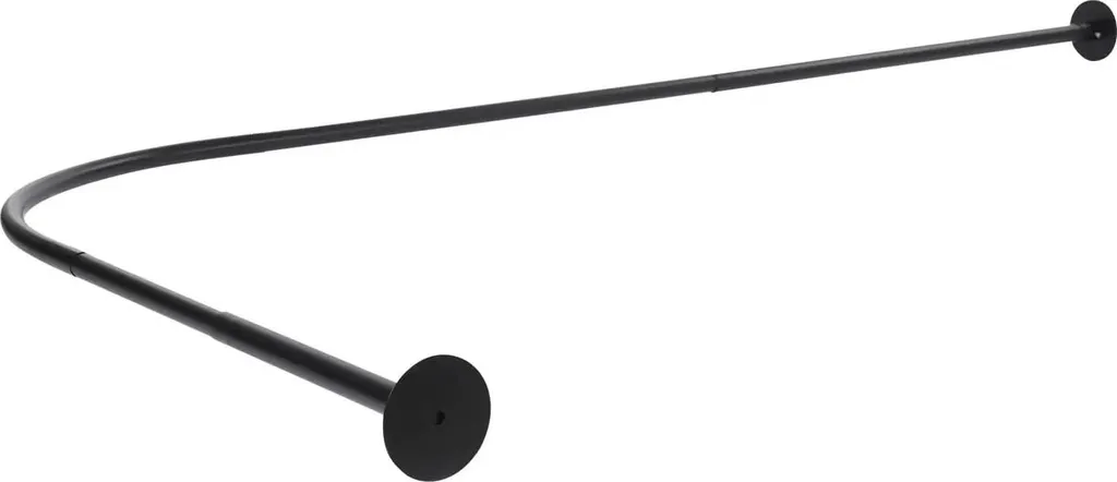 Tringle pour baignoire d'angle ajustable noire style industriel 165cm