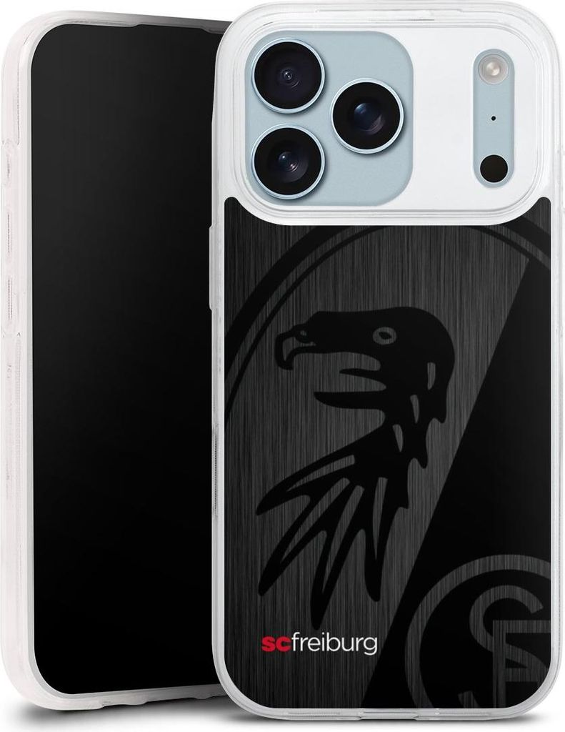 DeinDesign Slim Hülle für Apple iPhone 17 Pro Silikon Case Ultra Dünn Handyhülle Metallic Look Offizielles Lizenzprodukt SC Freiburg