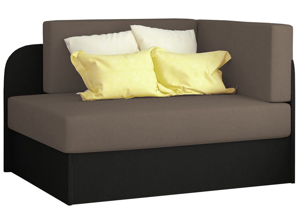 Kleines ausziehbares Sofa ROSA, taupe/schwarz
