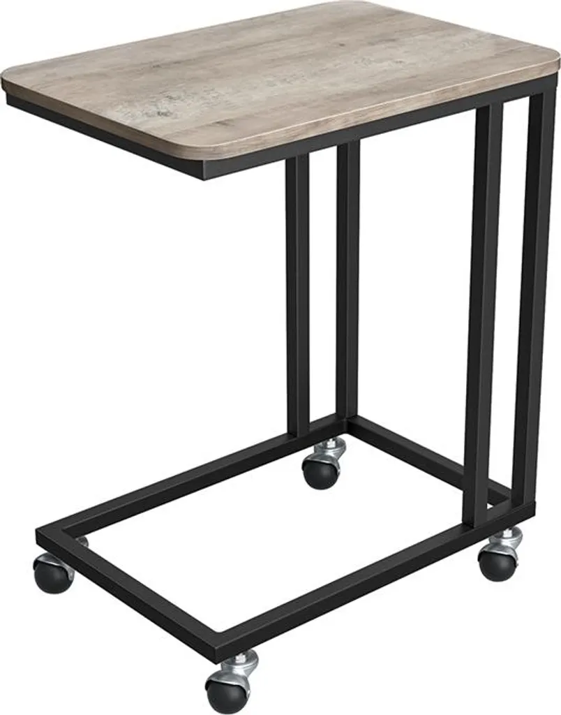 Table basse pivotante gris beige noir avec roulettes autobloquantes