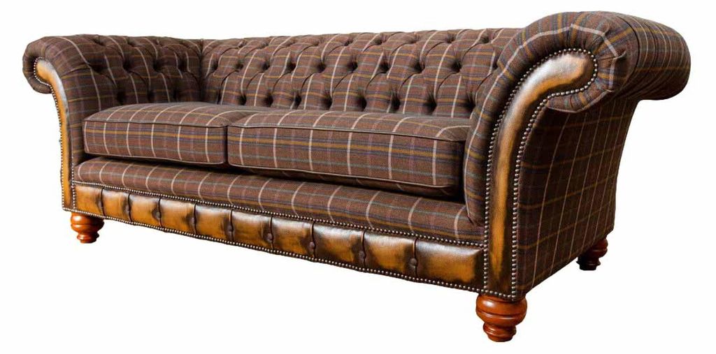 Chesterfield 3 Sitzer Couch Polster Textil Couchen Wohnzimmer Sofa Neu