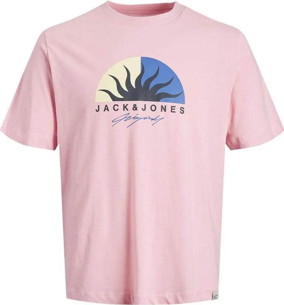 Jack & Jones Tulum Logo Kurzarm-t-shirt Rosa L Herren Rosa L