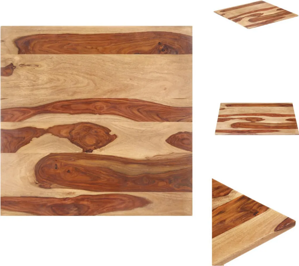 Top Tavolo Quadrato vidaXL Palissandro Massiccio 70x70cm Design