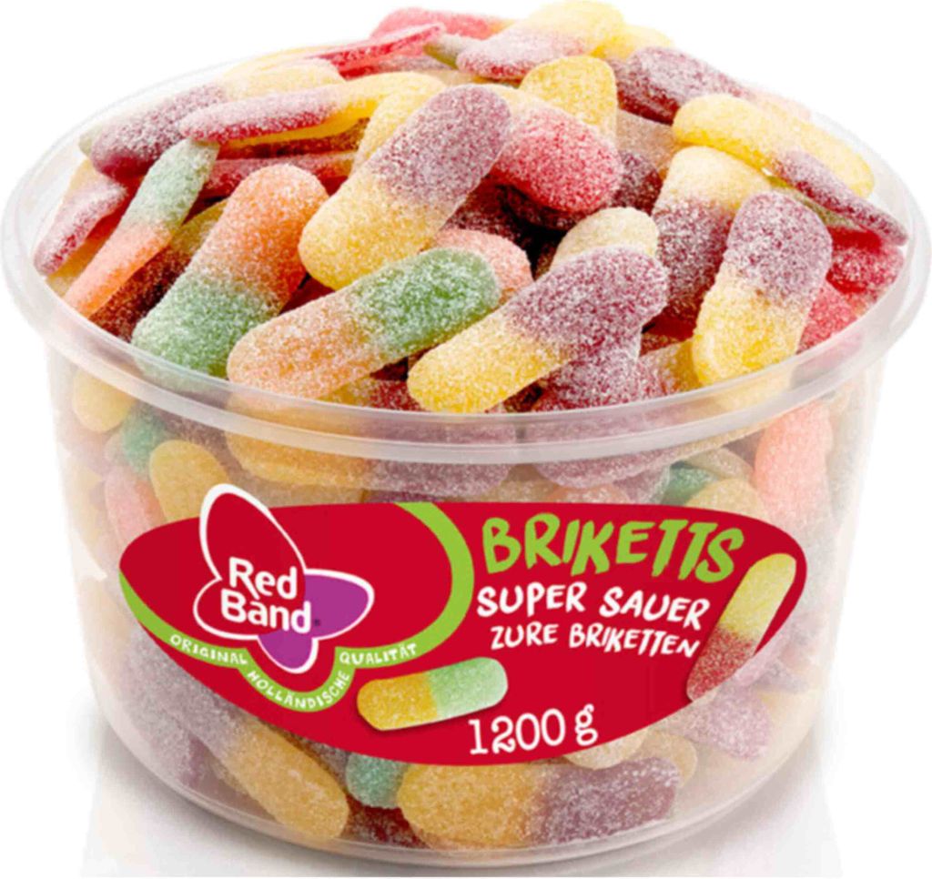 Red Band Brikety dvojfarebné super kyslé ovocné gumy 1200g Obrázok produktu 