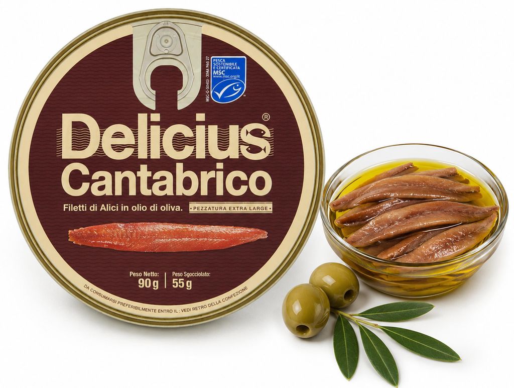 Anchois à l'huile d'olive Delicius, 90 g Image du produit 