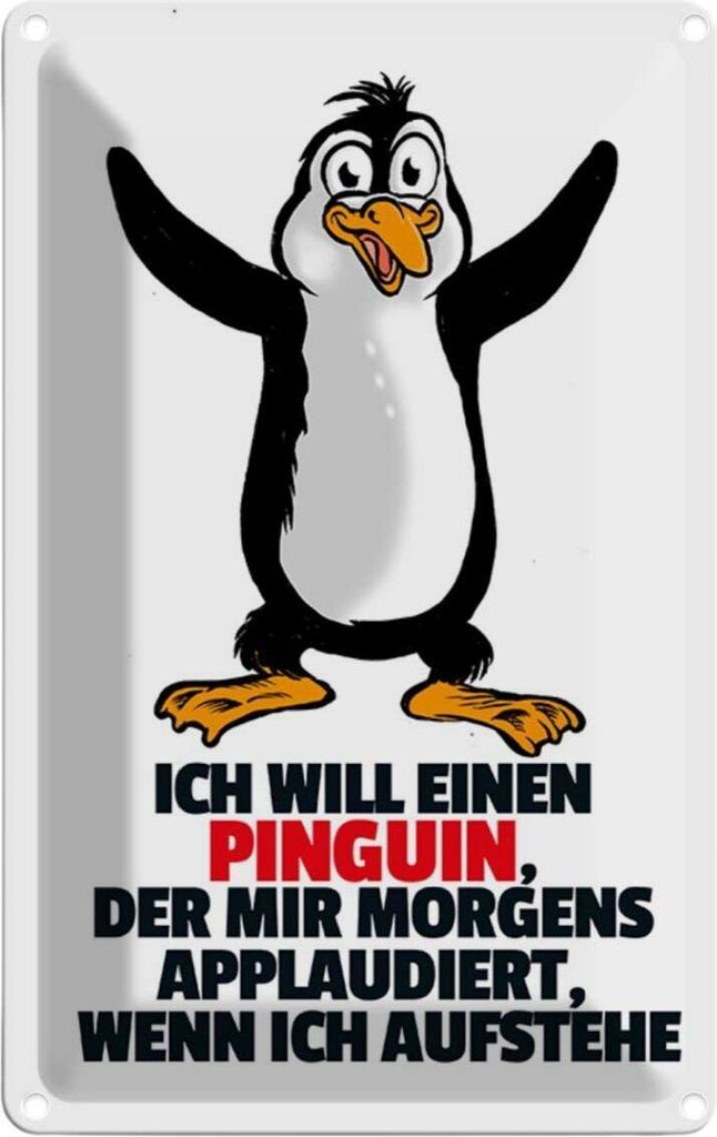 vianmo Blechschild 30x20 cm will Penguin der mir applaudiert Spruch Zitat