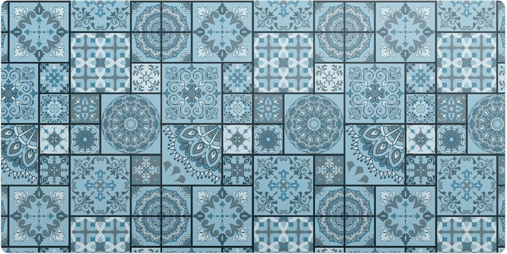 Geometrisches Mosaik– Schreibtischunterlage – Schreibtisch Tischunterlage – 120x60 cm – Unterlage Groß Schreibtischmatte