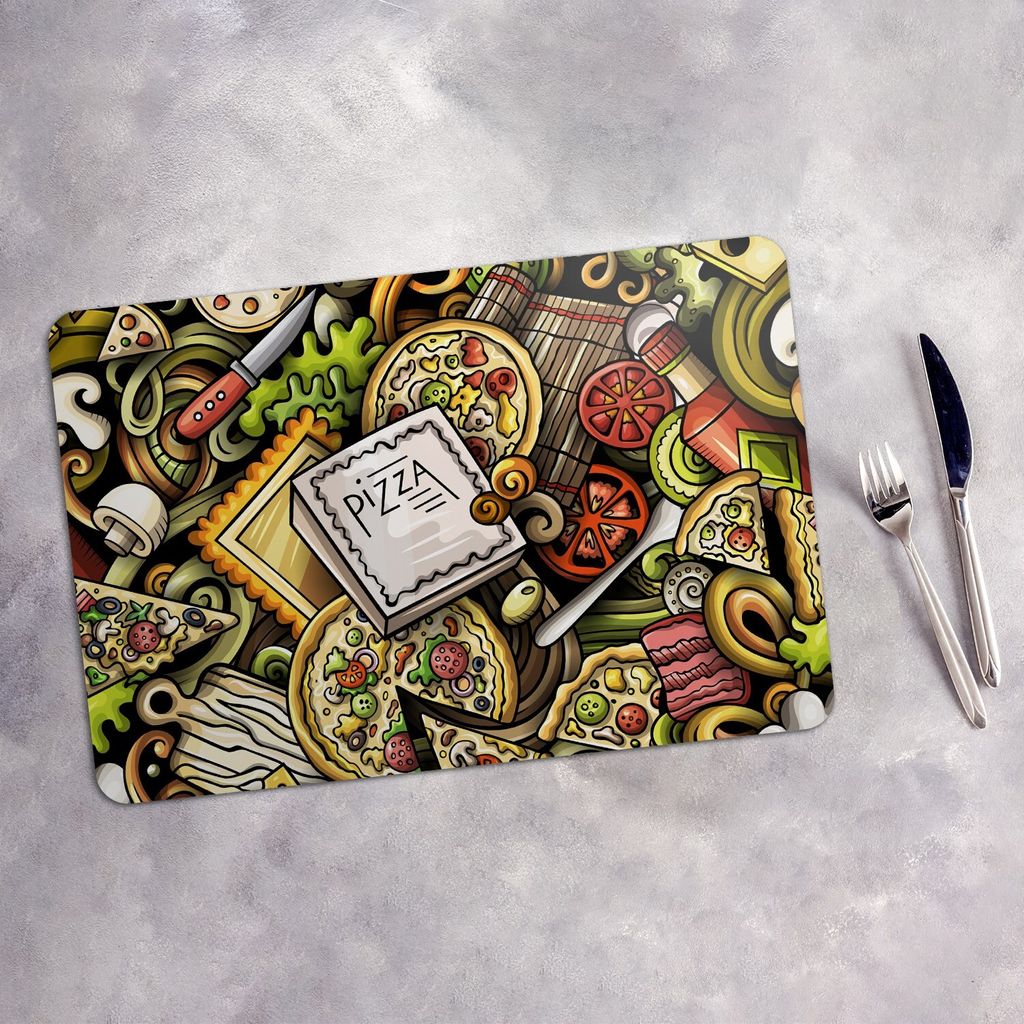 Tischset 6x45x30 cm Platzset Tischmatte Platzmatte Untersetzer - Pizza Italy Essen
