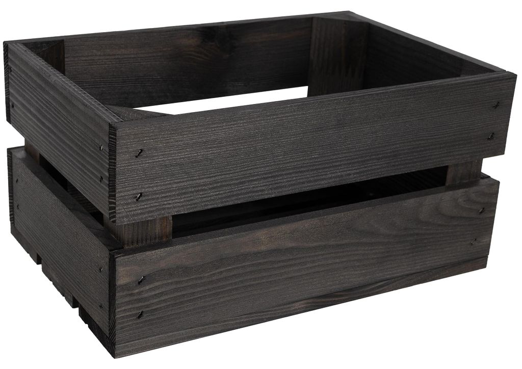 Caja decorativa de madera natural Creative Deco, negra, 30 Imagen del producto 
