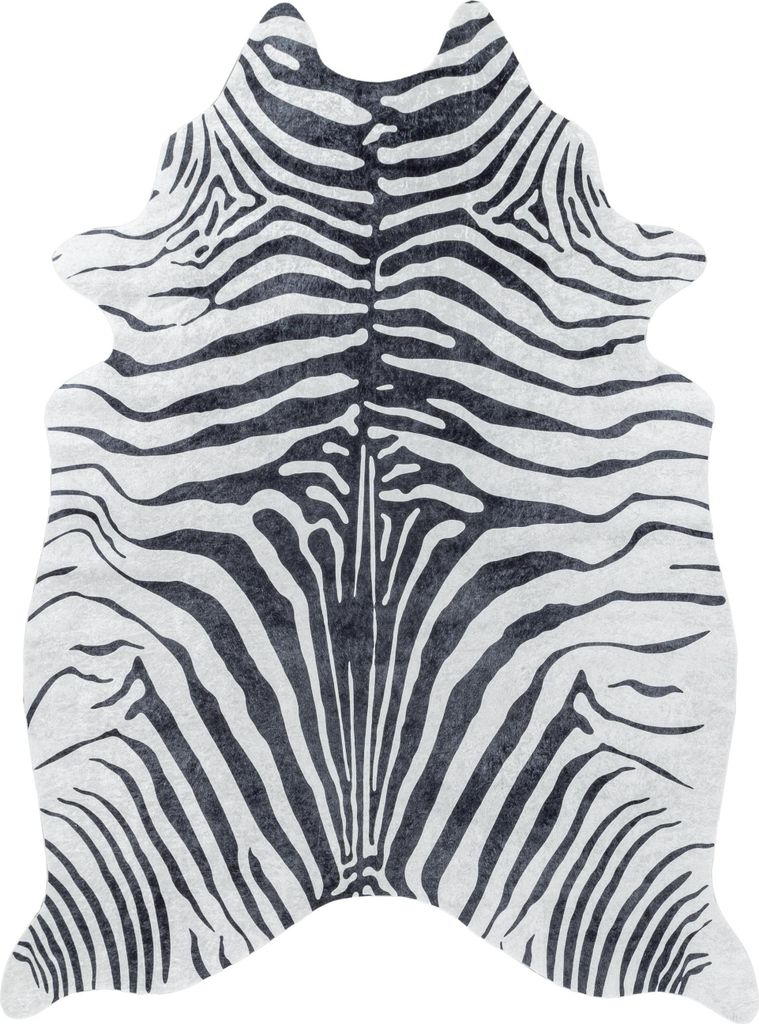 Teppium Kunstfell Teppich Fellimitat Rinderfell Kuhfell Zebrafell Tigerfell Waschbarer Teppich Kaminteppich Digitaldruck Grösse: 100x135 cm
