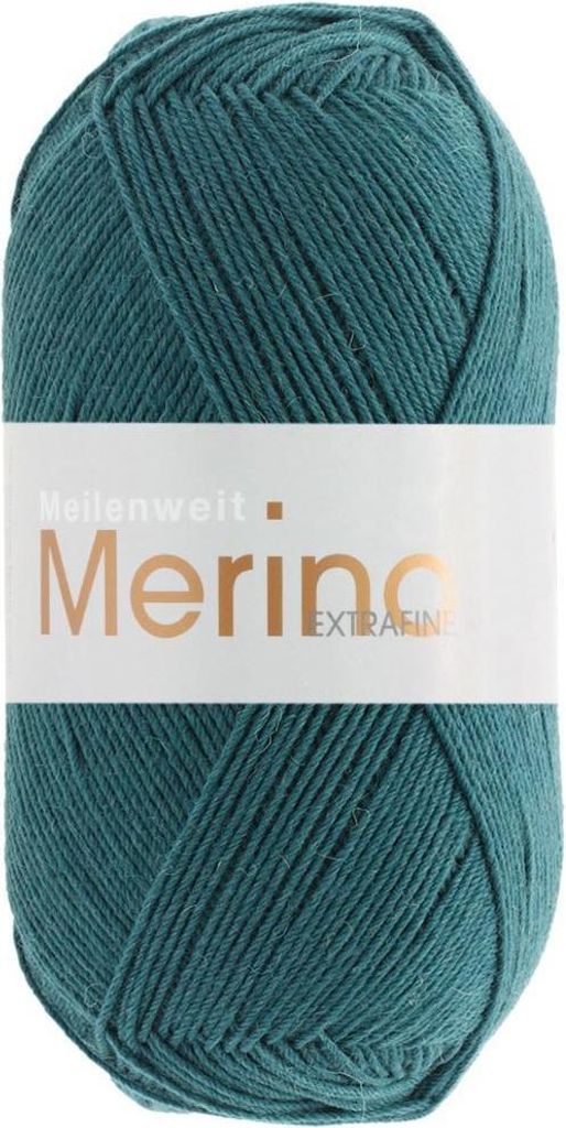 Lana Grossa MEILENWEIT 100 g MERINO EXTRAFINE weiche 4-fach Merino-Sockenwolle 420 m Farbe 2410 - Blaugrün