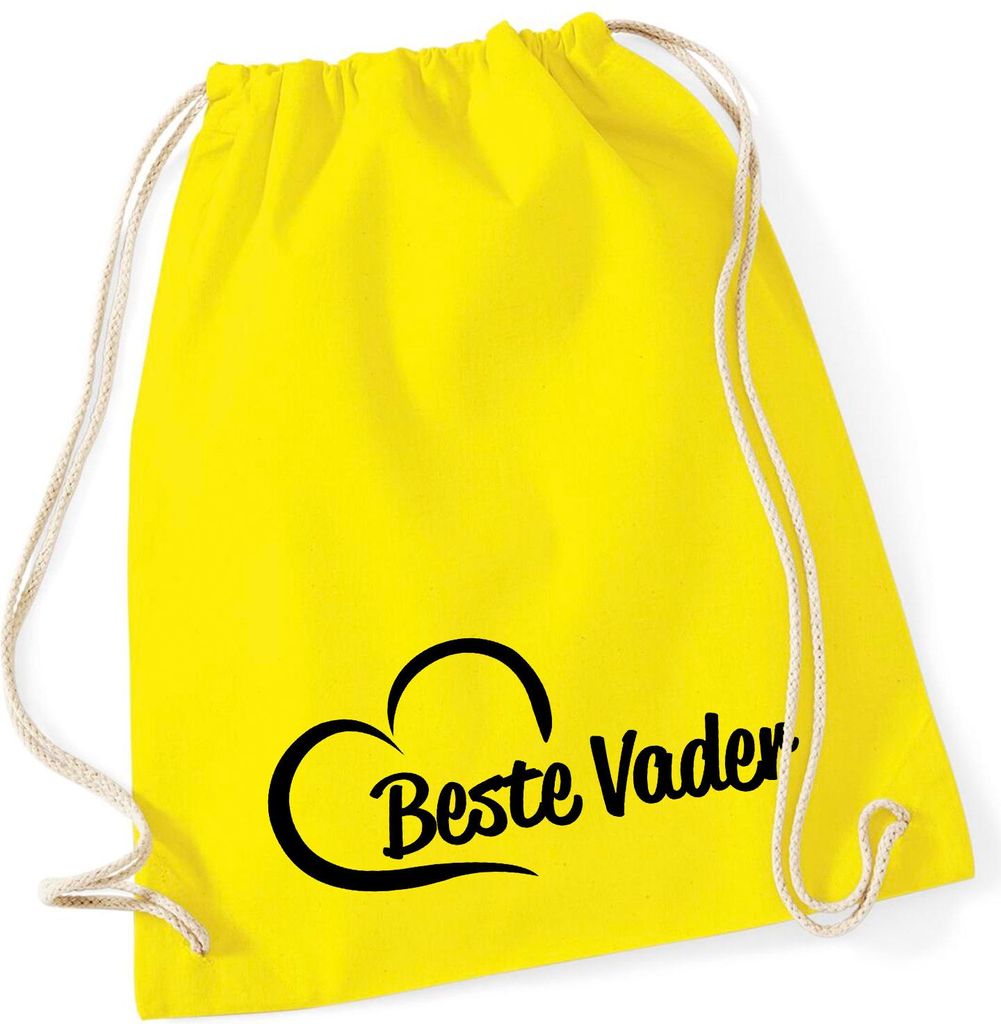 Huuraa Turnbeutel Beste Vader Hart 12 Liter Yellow Baumwolle Rucksack Geschenkidee
