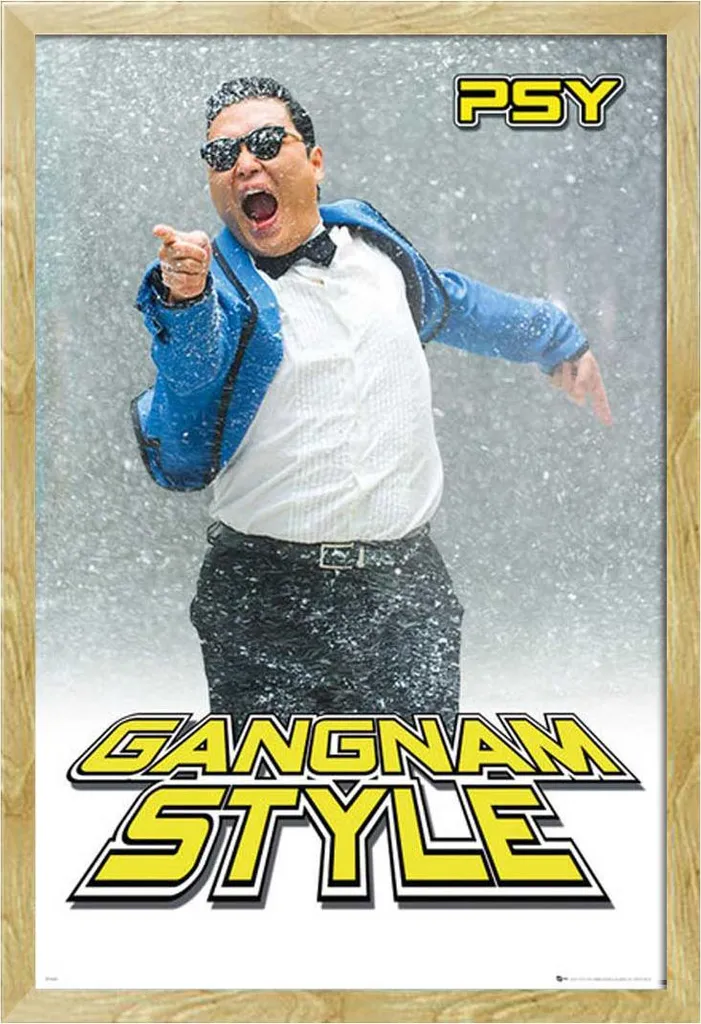 Déco murale Psy Gangnam Snow : Poster 61x91 cm avec cadre Shinsuke hêtre
