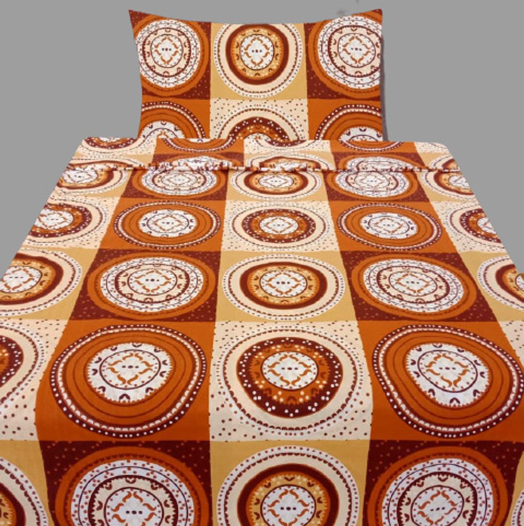 Top textil Bettlaken aus Baumwolle Braun Mandala