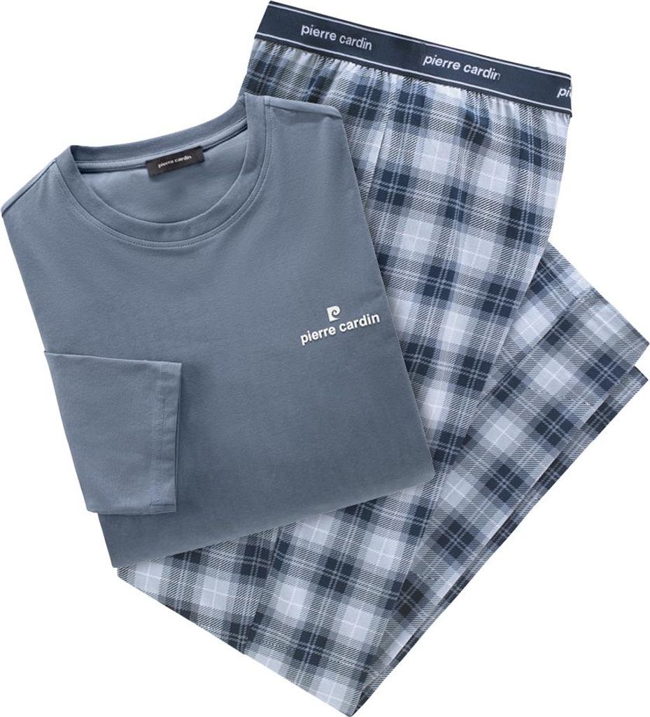 Pierre Cardin Herren Pyjama lang, aus reiner Baumwolle