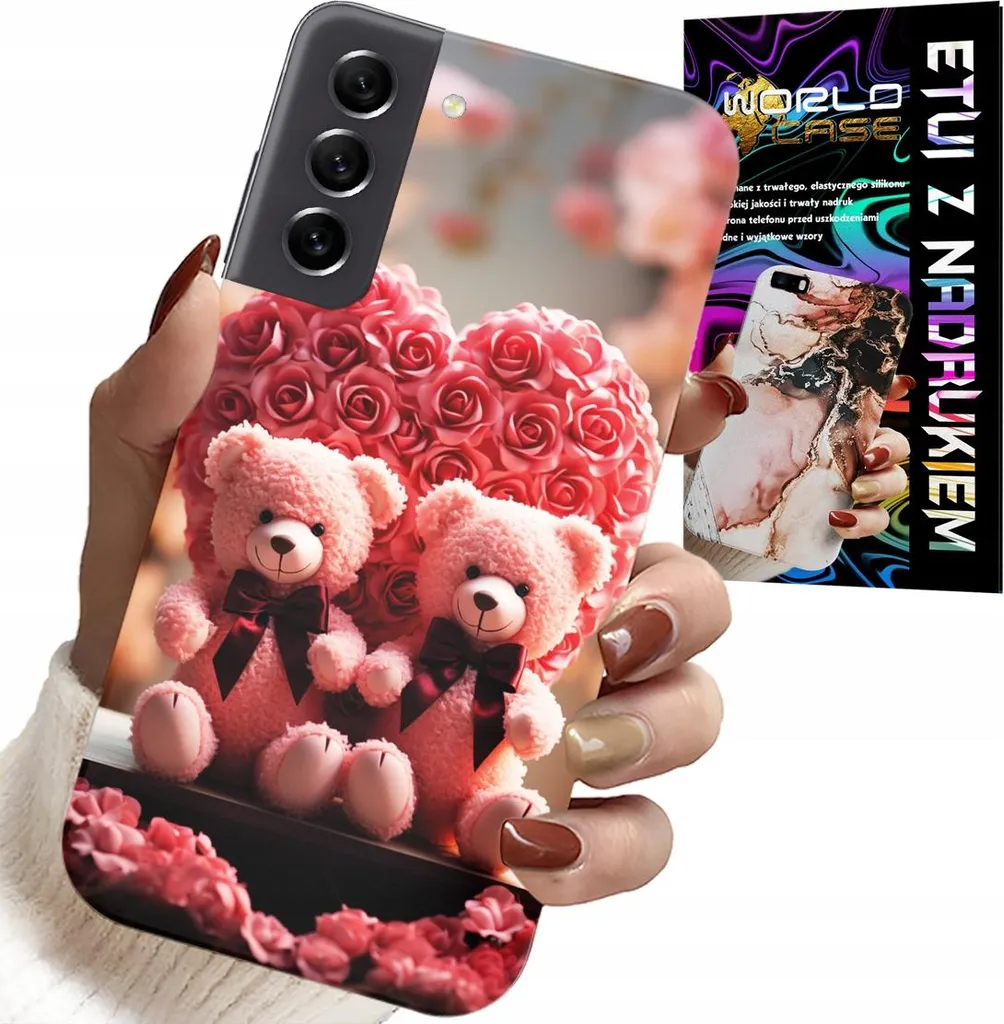 Custodia Antiurto Samsung S21 FE Rosa Orsetto + Screen Protector