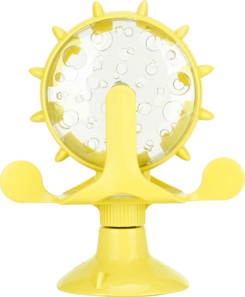 ABS Pet Cat Food Leakage Rotation for Windmill Educational Interactive Training Toy(Yellow )