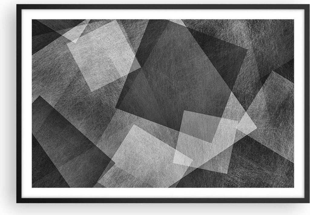 Gerahmtes Poster - Schwarzer Rahmen - Abstraktion modern - 91,5x61 cm - Wand Bild - Wanddeko - Wandbilder - Kunstposter - Wandposter - Bilderrahmen...