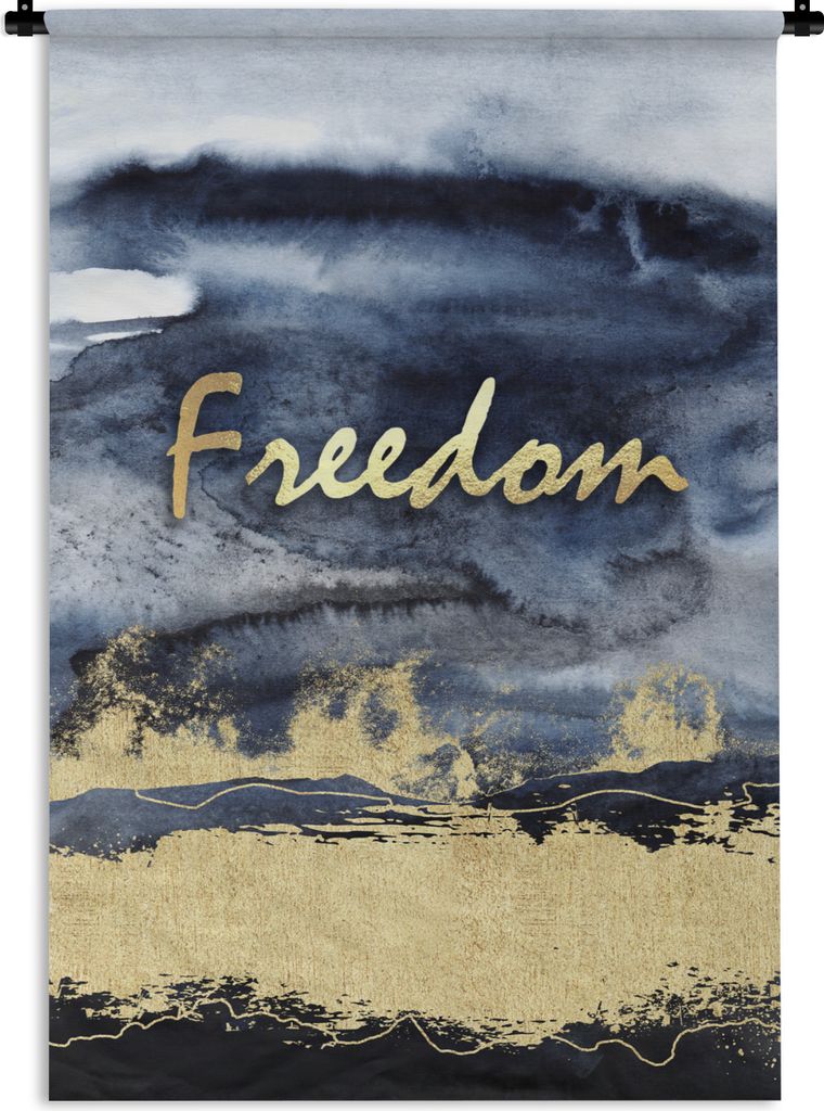 MuchoWow Wandteppich Wandbehang Angebot - Frei - Gold - Schwarz 60x90 cm Tapisserie Dekoration Wandtuch - Foto-Teppich - Abwaschbar
