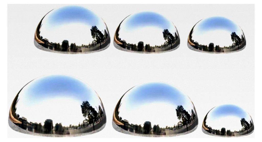 Halbe Hohlkugel aus Edelstahl, 6 Stück: Spiegelpolierte, glatte, reflektierende DIY-Globen für den Garten