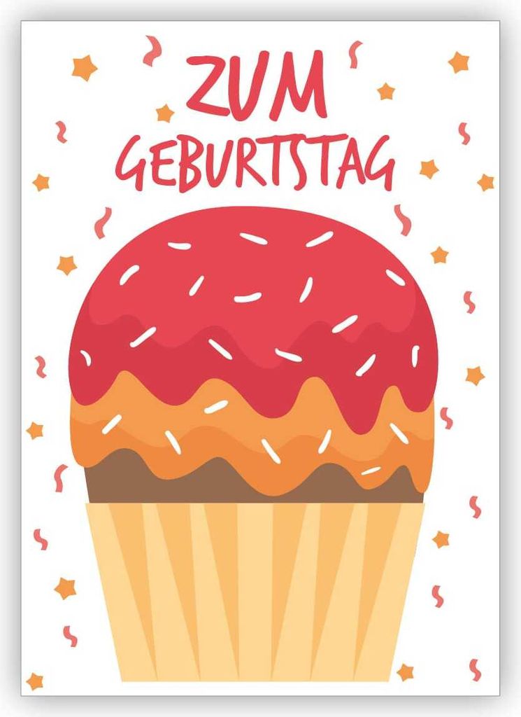 Leckere Geburtstagskarte mit Muffin: Zum Geburtstag
