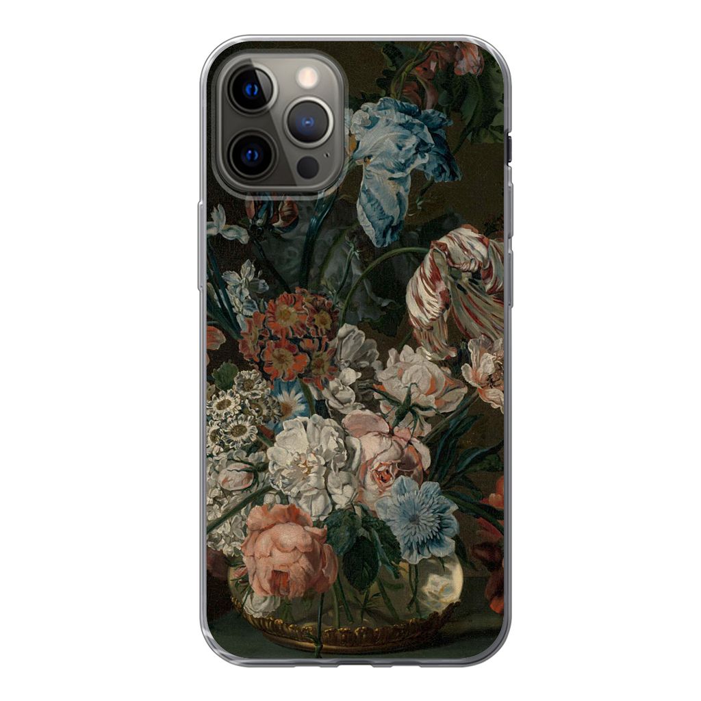 MuchoWow Handyhülle Schutzhülle Hülle für iPhone 13 Pro Stilleben mit Blumen - Gemälde von Cornelia van der Mijn Silikon Softcase Handy Hül...