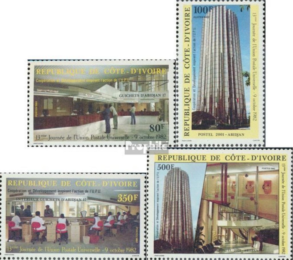 Briefmarken Elfenbeinküste 1982 Mi 752-755 (kompl.Ausg.) postfrisch Tag der Post