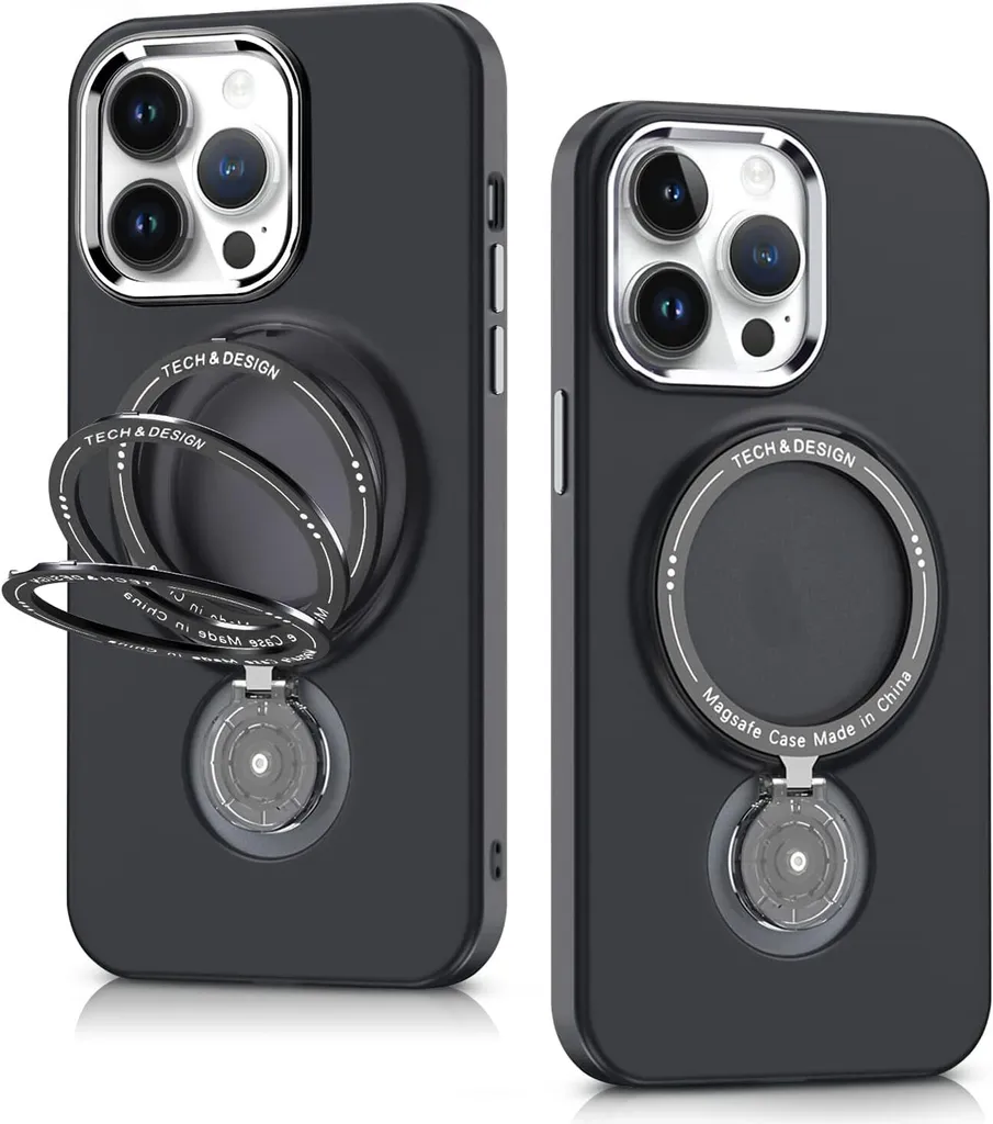 Cover iPhone 13 Pro MagSafe Magnetica: Protezione Militare Nera Opaca