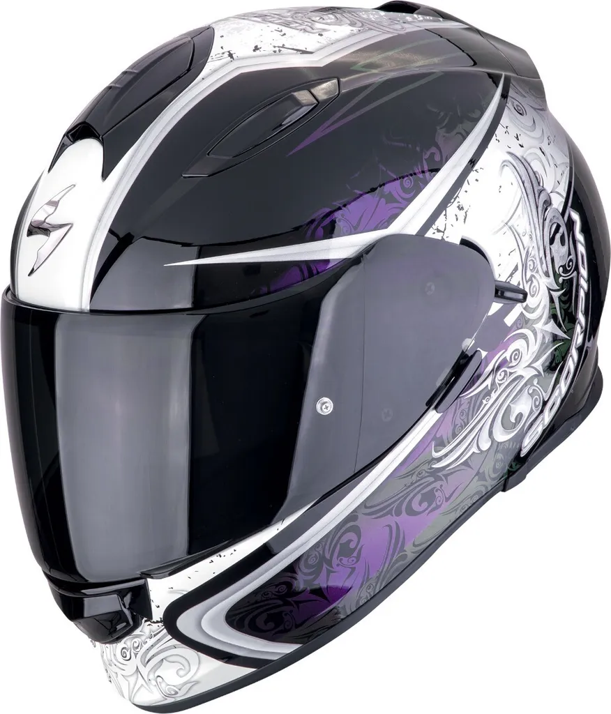 Casque Scorpion EXO-491 Run blanc noir violet taille M pour moto