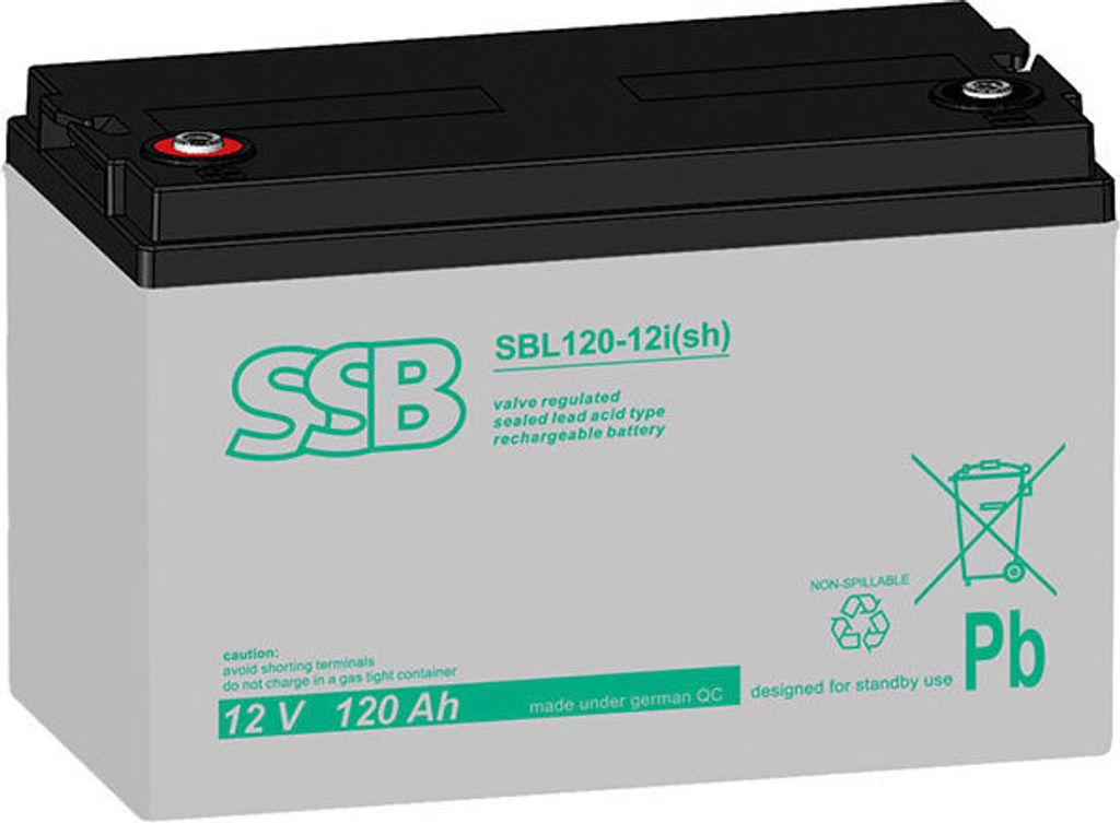 SSB Blei Akku SBL 120-12i(sh) AGM Batterie M8 Schraubanschluss - 12V 120Ah