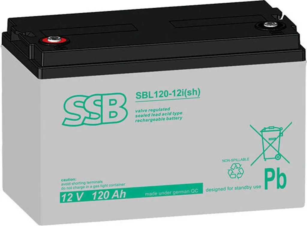 Batterie au plomb SSB SBL 120-12i(sh) AGM 12V 120Ah avec connexion M8