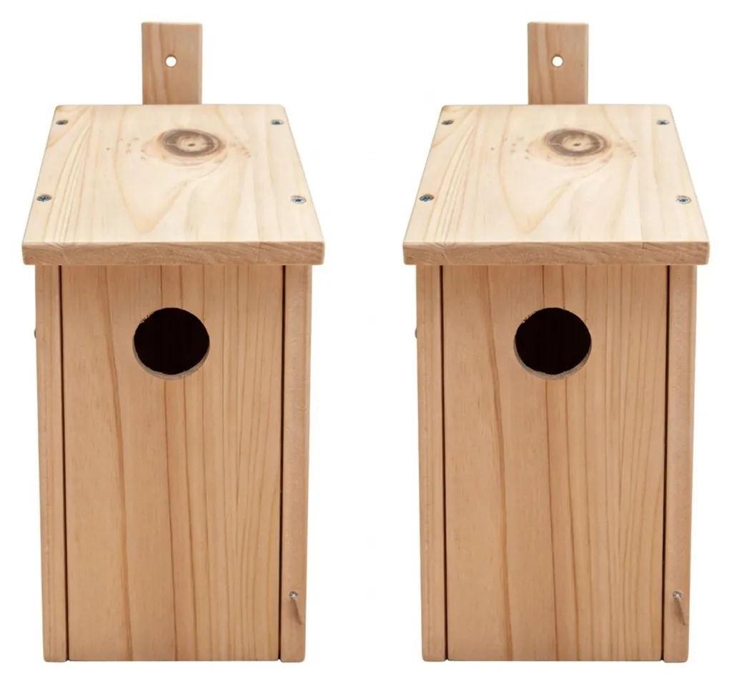 Nichoir à oiseaux en kit à monter soi-même en bois naturel lot de 2 pièces